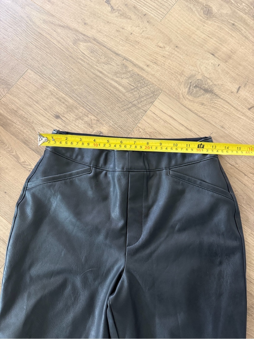 SPANX Black Faux Leather High-Rise Flare Leg Pull On Pants - Picture 8 of 12